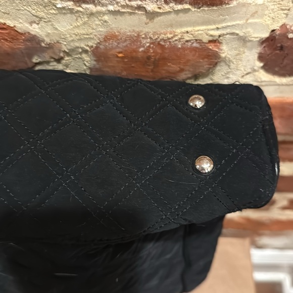 Vera Bradley Black Lightweight Black Quilted Microfiber Tote Bag Purse Zip - Picture 10 of 11